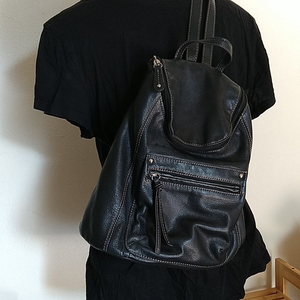 Little Black Backpack - Tignanello - Black Leather
